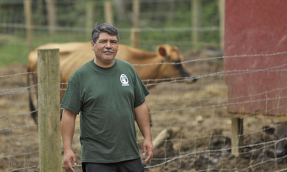 Juan Pineda, at his Happy Family Ranch in Midland, July 29.